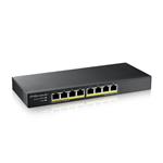 Zyxel GS1915-8EP, 8-port GbE PoE Smart hybrid mode Switch, standalone or NebulaFlex Cloud, 60 Watt 802.3at, desktop, fa