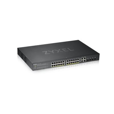 Zyxel GS1920-24HPv2, 28 Port Smart Managed PoE Switch 24x Gigabit Copper PoE and 4x Gigabit dual pers., hybird mode, st