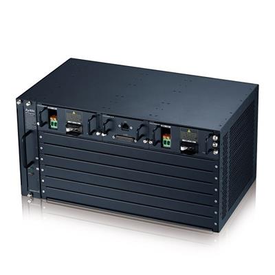 Zyxel IES5206M, 5U 6-SLOT chassis MSAN with two DC power module (48V DC INPUT), FAN model & alarm module