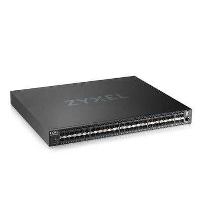 Zyxel XGS4600-52F L3 Managed Switch, 48 port Gig SFP, 4 dual pers. and 4x 10G SFP+, stackable, dual PSU